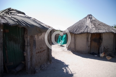 typical village in botswana, africa